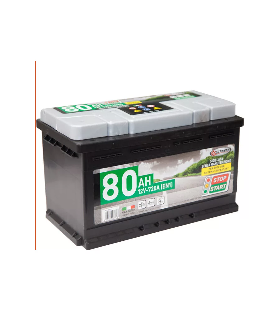 Batteria stop&start 80ah 12v  720a (en1) sigillata polo destro cassetta l3